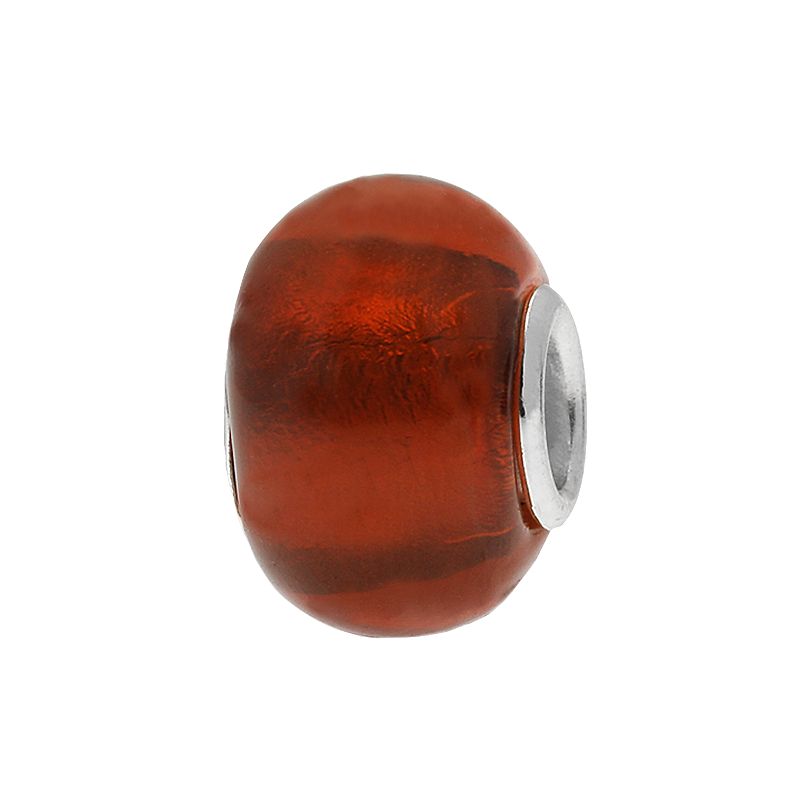 Individuality Beads Sterling Silver Foiled Glass Bead, Womens, Red