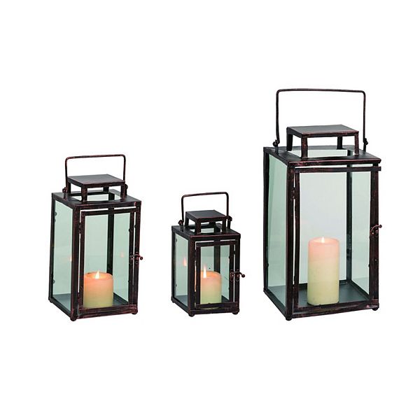 Set of 3 Clear Seasonal Box Lanterns Decorations 16"