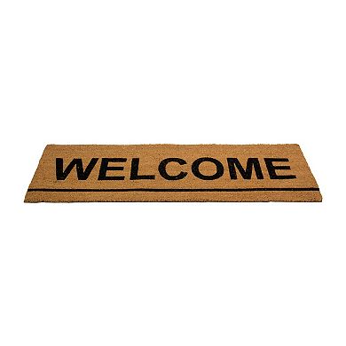 Natural Coir Outdoor Rectangular "Welcome" Doormat 16" x 48"