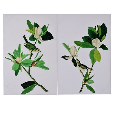 Set of 2 Green Blooms Printed Rectangular Wall Art Decor 31.5" x 47"