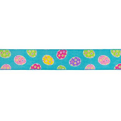 Blue Easter Egg Spring Wired Craft Ribbon 2.5" x 10 Yards
