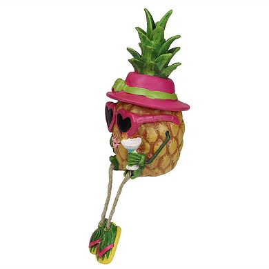 6.25" Tropical Girl Pineapple with Cocktail Outdoor Garden Statue