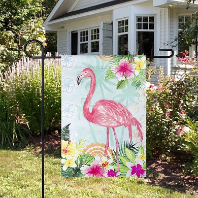 Tropical Flamingo Spring Outdoor Garden Flag 12.5" x 18"