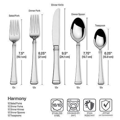 Mikasa Harmony 65-pc. Flatware Set with Utensil-Serving Set