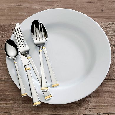 Mikasa Harmony 65-pc. Gold-Accent Flatware Set