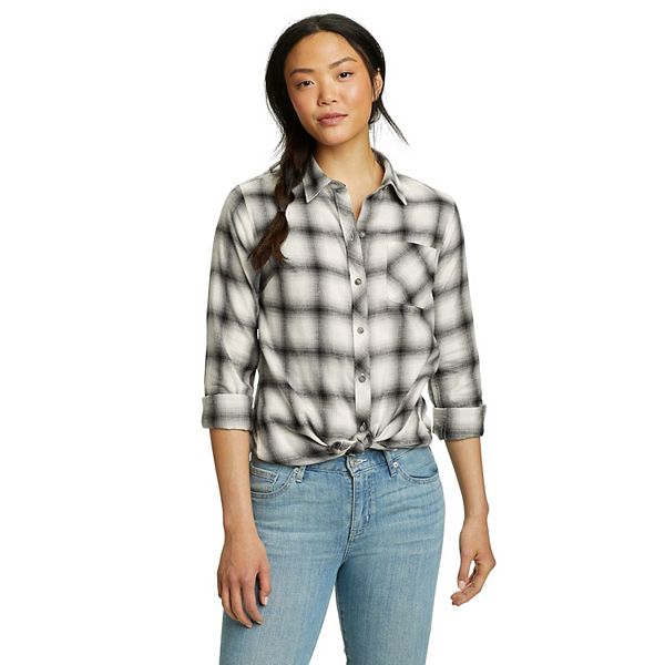 Women's Eddie Bauer Forest Flannel Shirt - Onyx (MEDIUM)