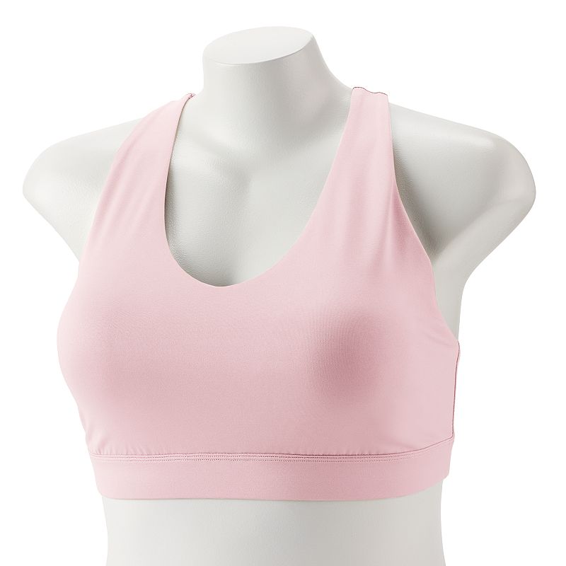 Plus Size Tek Gear® Medium Support V-Neck Sports Bra, Women's, Size: 4XL, Pink Layer