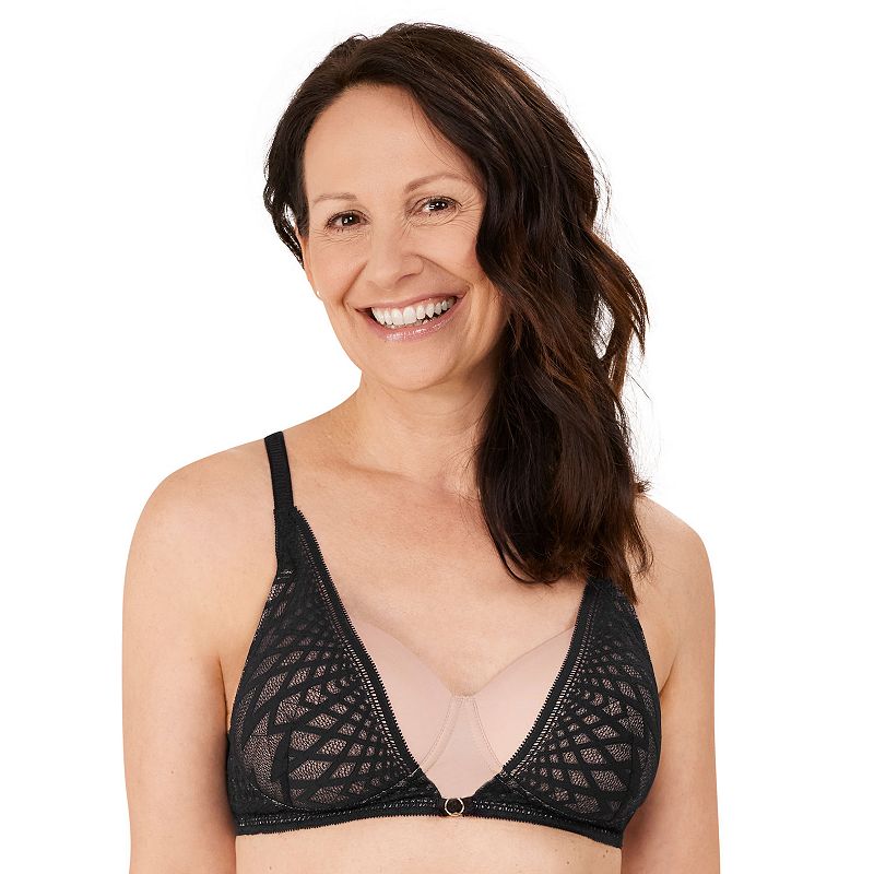 Amoena Mastectomy Bra: Pia Padded Wireless, Women's, Size: 32 Dd, Black Sand