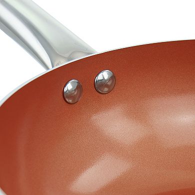 Gibson Home 12 Inch Aluminum Nonstick Frying Pan in Copper