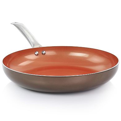 Gibson Home 12 Inch Aluminum Nonstick Frying Pan in Copper