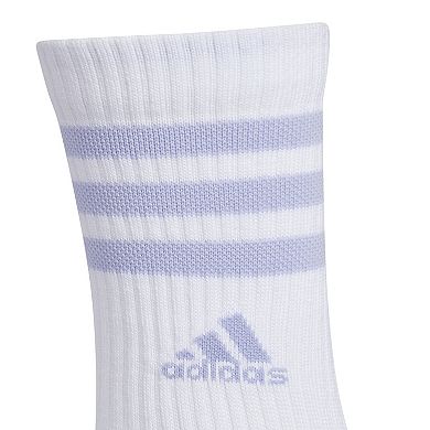 Women's adidas Cushioned 3-Stripe 3.0 3-Pack Crew Socks