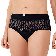 Women's Satin Mid-Rised Comfortable Brief Lace Trim Breathable