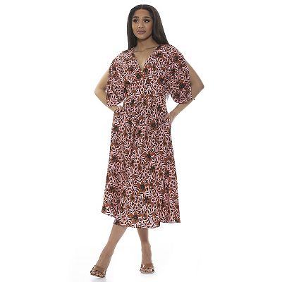 Women's ALEXIA ADMOR August Draped Fit & Flare Midi Dress