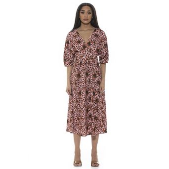 Women's ALEXIA ADMOR August Draped Fit & Flare Midi Dress