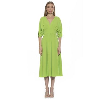 Women's ALEXIA ADMOR August Draped Fit & Flare Midi Dress