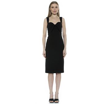 Women's ALEXIA ADMOR Front Bow Juniper Midi Sheath Dress