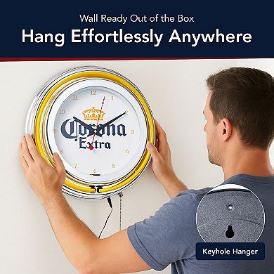 American Art Décor Corona Retro LED Neon Wall Clock