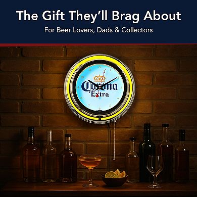 American Art Décor Corona Retro LED Neon Wall Clock