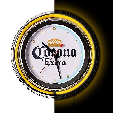 American Art Décor Corona Retro LED Neon Wall Clock
