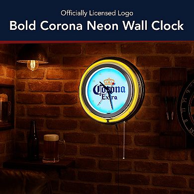 American Art Décor Corona Retro LED Neon Wall Clock