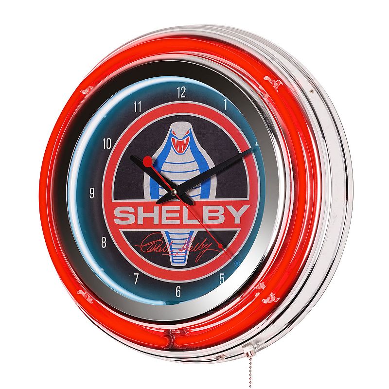 American Art Décor Shelby Retro LED Neon Wall Clock, Red