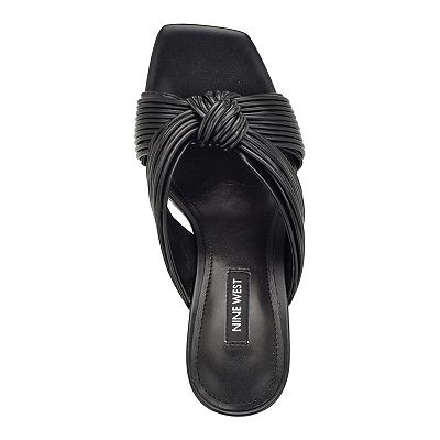 Nine West Galinda Heeled Sandals – Square Toe Block Heel Women's Dress Shoes