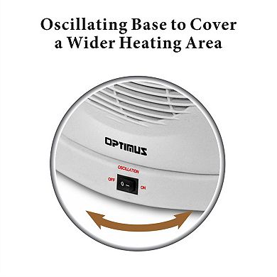 Optimus Portable Oscillating Fan Heater with Thermostat