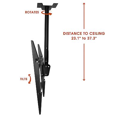 MegaMounts 37-70 Inch Tilting And Rotating Adjustable Height Ceiling Television Mount for LED, LCD, and Plasma Screens