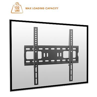 MegaMounts Heavy Duty Matte Black Finish Fixed Television Wall Mount for 26 - 55 Inch Plasma/LCD/LED Televisions