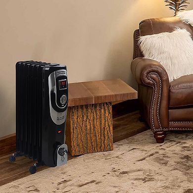 Optimus Digital 7 Fins Oil Filled Radiator Heater with Timer