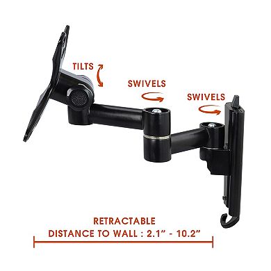 MegaMounts Full Motion Wall Mount for 13-30 in. Displays with HDMI Cable
