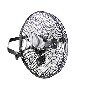 Vie Air Dual Function 18 Inch Wall Mountable Tilting Fan with 3 Speed Motor in Black