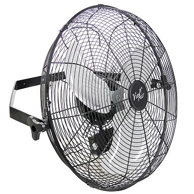 Vie Air Dual Function 18 Inch Wall Mountable Tilting Fan with 3 Speed Motor in Black