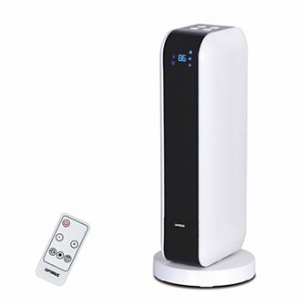 Optimus 17 in Oscillating Tower Heater w/ Remote, Digital Temperature Readout & Setting