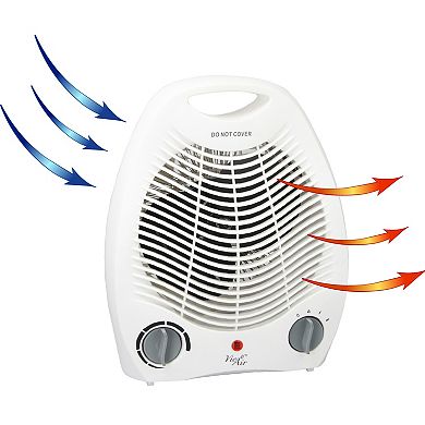 Vie Air 1500W Portable 2 Settings White Office Fan Heater with Adjustable Thermostat