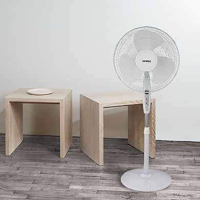 Optimus 16 in. Oscillating Stand Fan with Remote Control