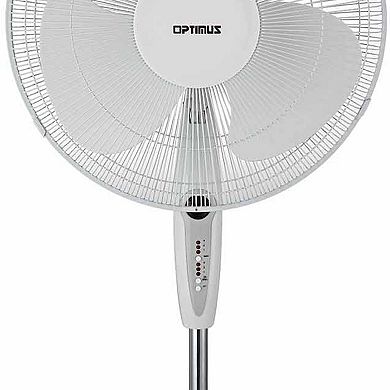 Optimus 16 in. Oscillating Stand Fan with Remote Control