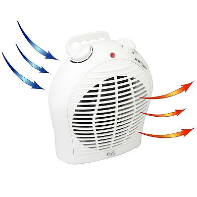 Vie Air 1500W Portable 2-Settings White Fan Heater with Adjustable Thermostat