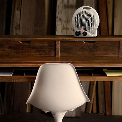 Vie Air 1500W Portable 2-Settings White Home Fan Heater with Adjustable Thermostat