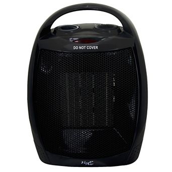 Vie Air 1500W Portable 2 Settings Black Ceramic Heater with Adjustable Thermostat