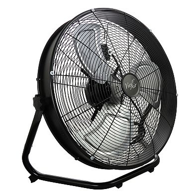 Vie Air 20 Inch 3 Speed Motor Metal Floor Drum Fan in Black