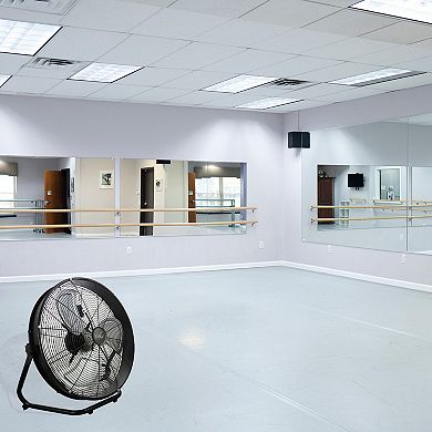 Vie Air 20 Inch 3 Speed Motor Metal Floor Drum Fan in Black