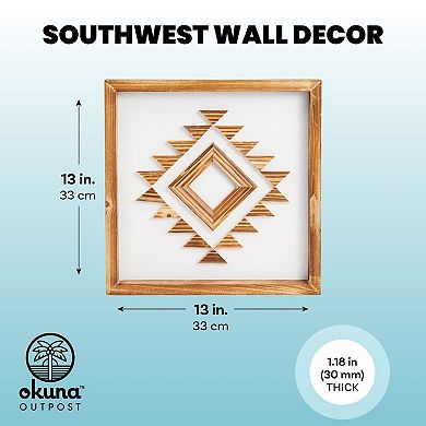 Wooden Southwest Geometric Wall Decor (13 x 13 Inches)