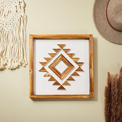 Wooden Southwest Geometric Wall Decor (13 x 13 Inches)
