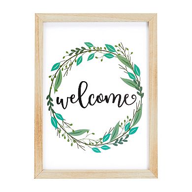 Home Sign With Interchangeable Holiday Art, Farmhouse Wall Décor (12x16 In, 7 Pieces)