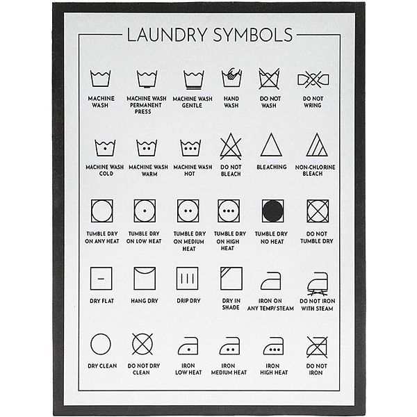 Juvale Laundry Room Symbols Sign, Wall Decor (11.8 x 15.7 Inches)