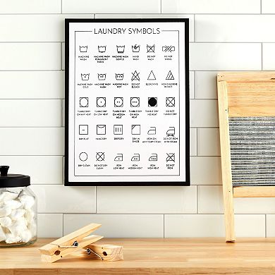 Juvale Laundry Room Symbols Sign, Wall Decor (11.8 x 15.7 Inches)