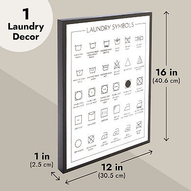 Juvale Laundry Room Symbols Sign, Wall Decor (11.8 x 15.7 Inches)