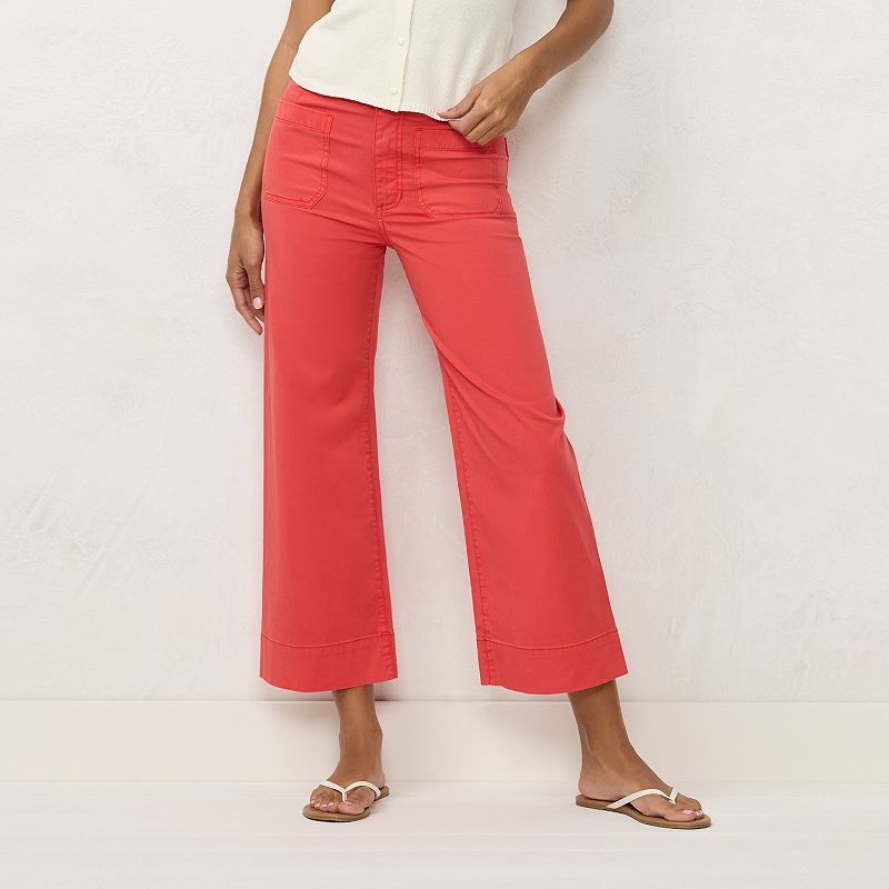 Women's LC Lauren Conrad Super High Rise Wide Leg Crop Pants