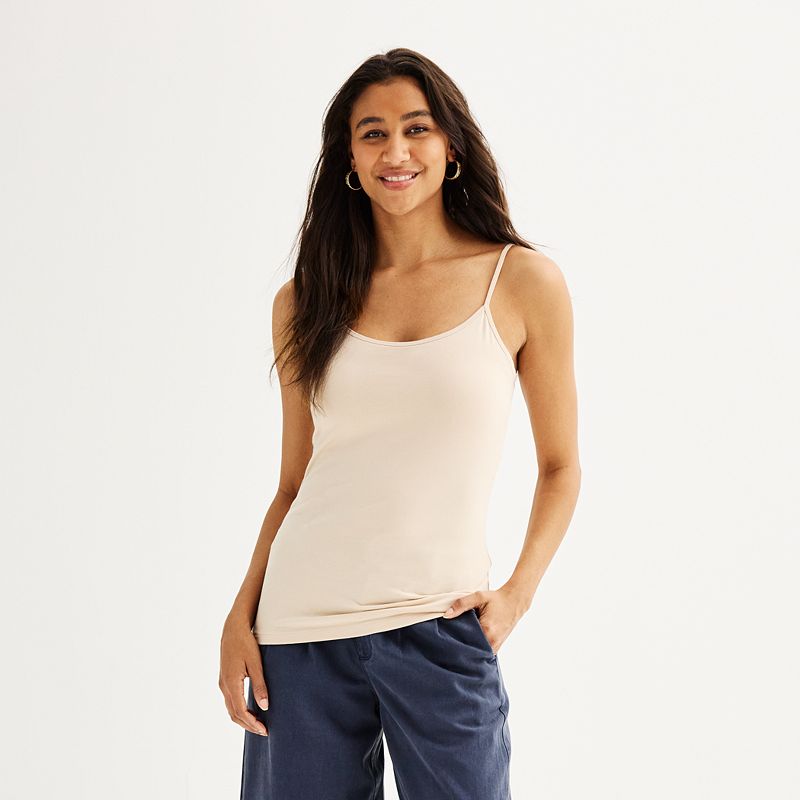 Women's Sonoma Goods For Life® Everyday Shelf Bra Camisole, Size: Medium, Lea Pink